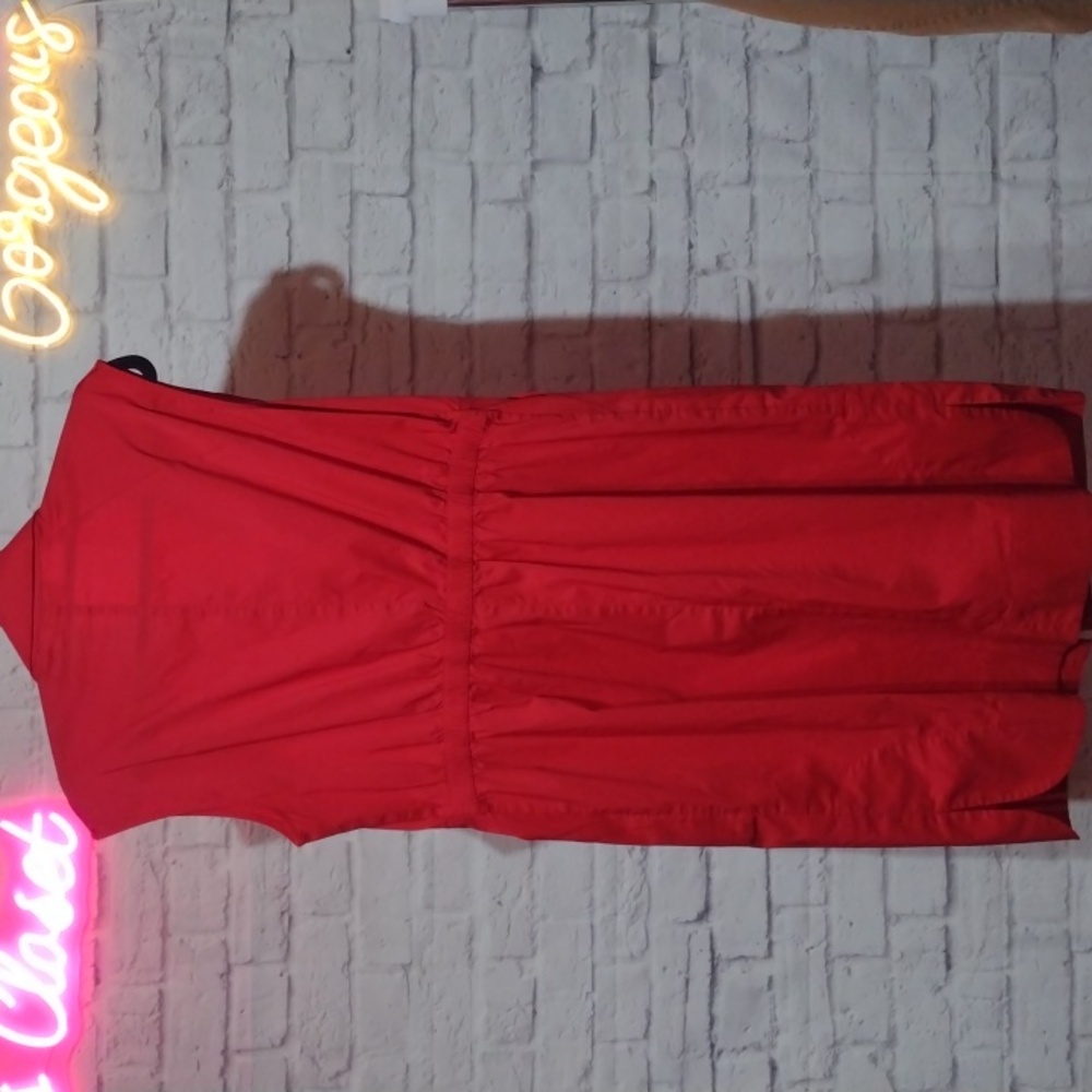 New York & Company Red Button-Front Midi Dress - Picture 6 of 7